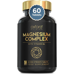 Advanced Magnesium Complex with Vitamin B6 | Made in the UK | Magnesium Supplements for Restless Leg Syndrome Relief, Leg Cramps & Sleep | Mag Citrate, Oxide & VIT B6 | 60 Capsules