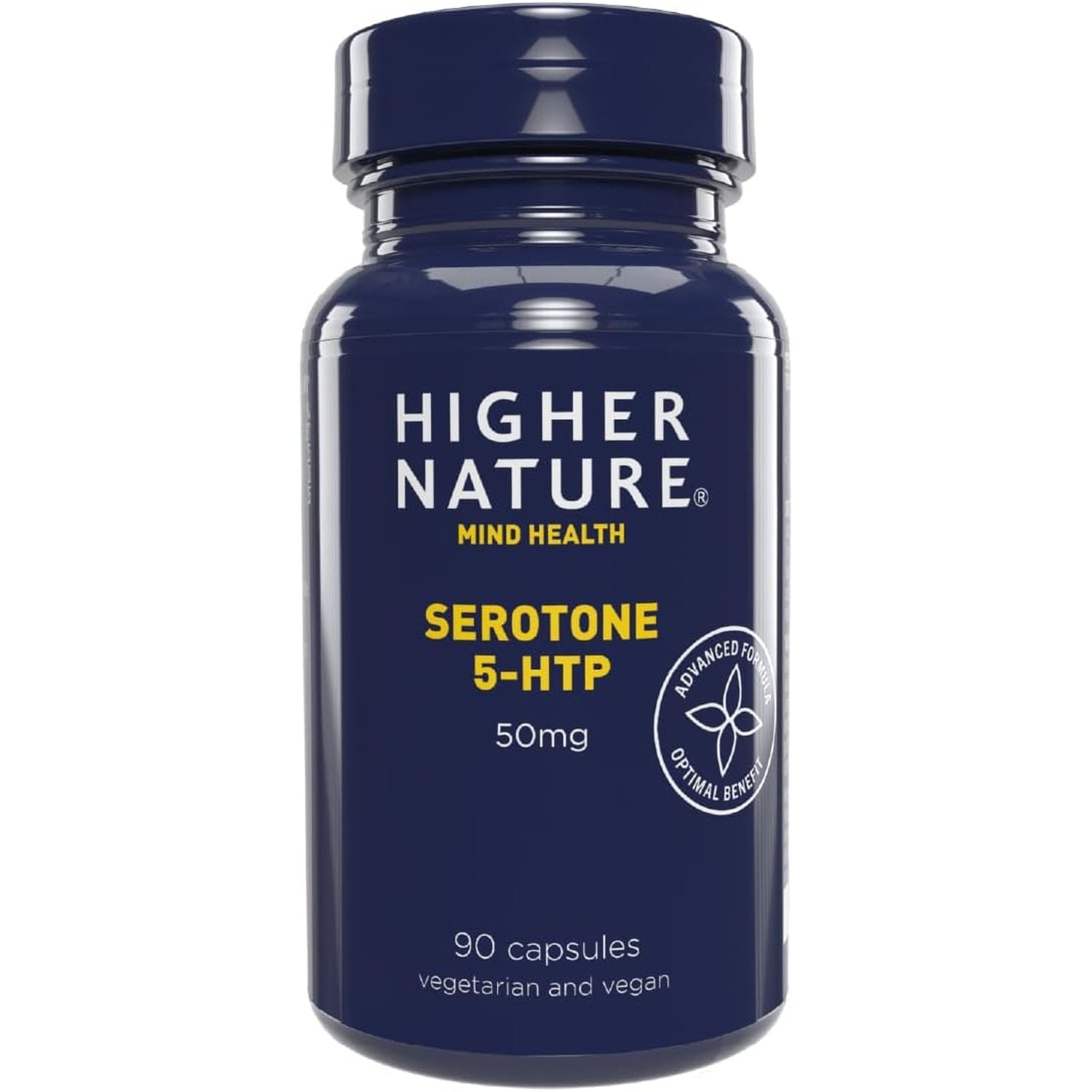 Higher Nature - Serotone 5HTP - 50Mg - Psychological Support - Natural Source of 5HTP - B Vitamins & Zinc - Vegan & Vegetarian - 90 Capsules