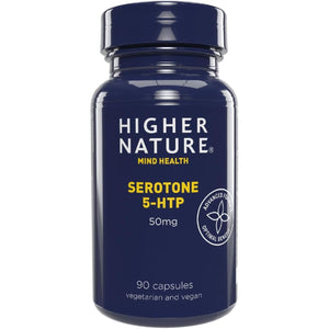 Higher Nature - Serotone 5HTP - 50Mg - Psychological Support - Natural Source of 5HTP - B Vitamins & Zinc - Vegan & Vegetarian - 90 Capsules