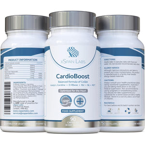Cardioboost 90 Capsules – a Precise Balance of Coq10, D-Ribose, Acetyl L-Carnitine, B Vitamins & Medium Chain Triglycerides for Normal Heart Function and to Reduce Tiredness & Fatigue