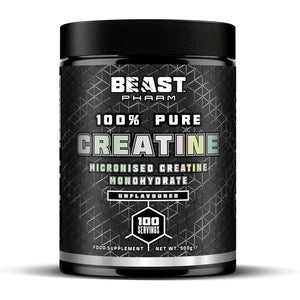 Beast | Creatine Monohydrate Powder 100 Servings (500G) 100% Pure Micronised Creatine Powder | Unflavoured