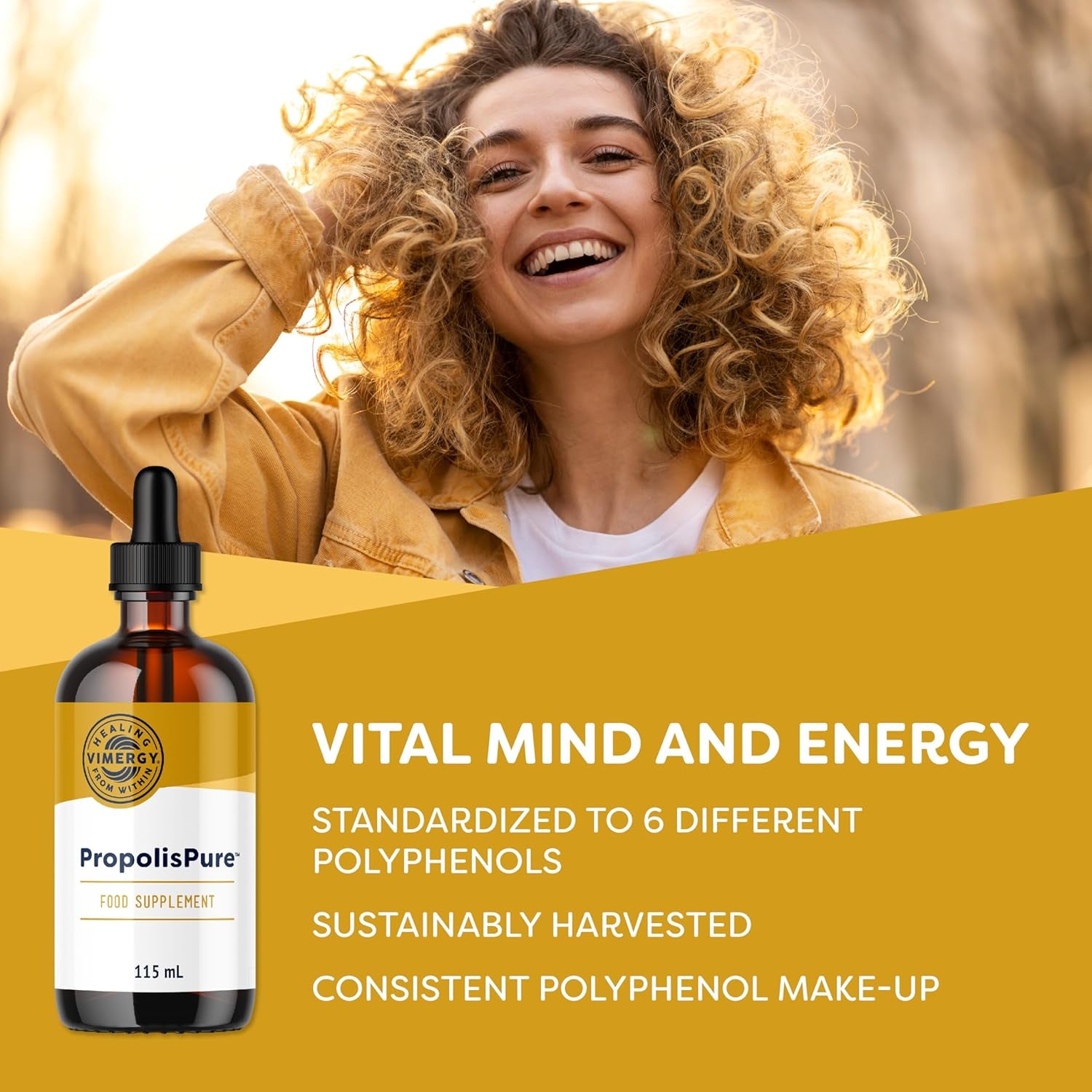 Vimergy Propolispuretm (57 Servings) – 1220Mg Propolis Extract – Standardized to Polyphenols – Vegetarian Supplement – Formulated without Sugar or Binders – Non-Gmo & Gluten-Free (115 Ml)