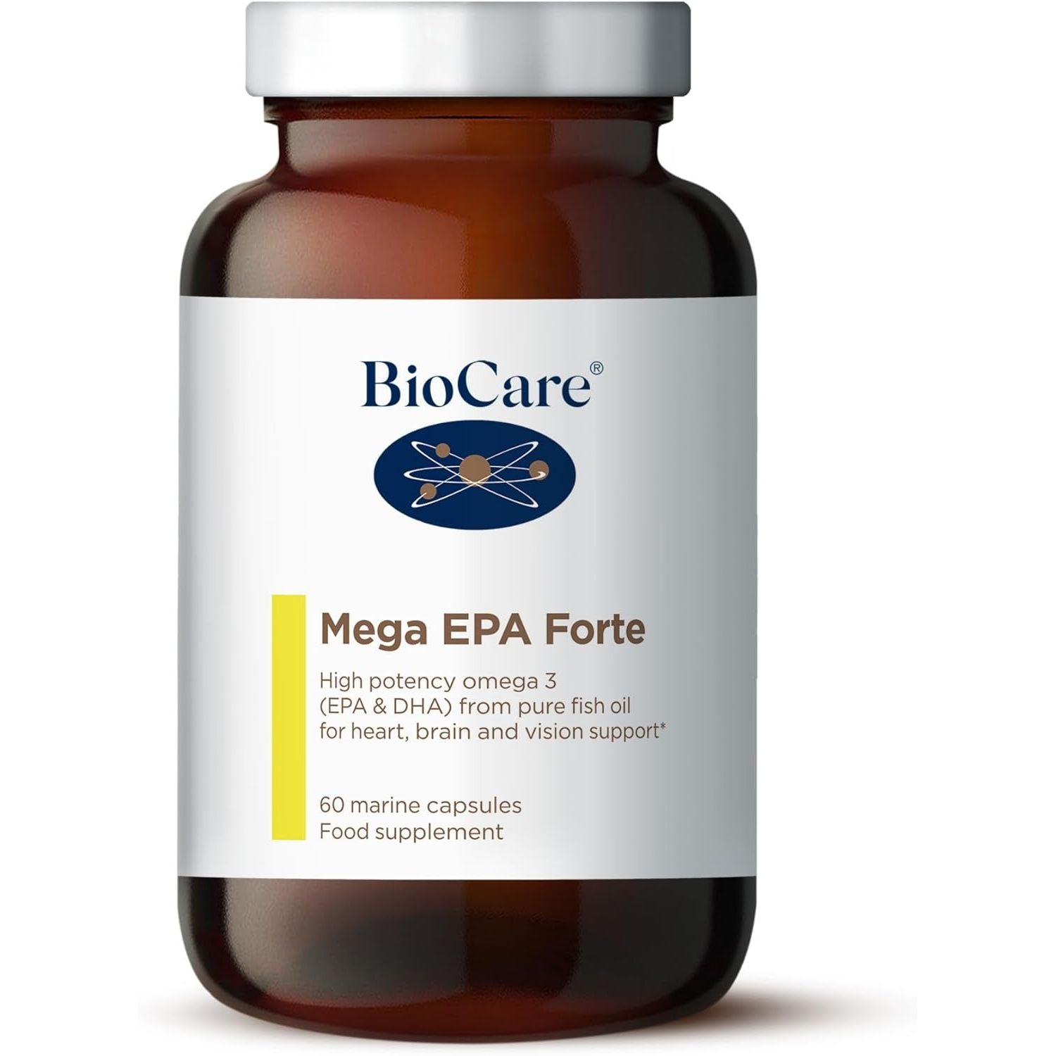 Biocare - Mega EPA Forte - High Potency Omega 3 (EPA & DHA) from Pure Fish Oilfor Heart, Brain and Vision Support - 60 Capsules