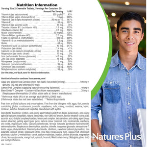 Naturesplus Power Teen for Him - Tasty Plant Based Chewable Multi Vitamins and Minerals for Teen Boys - Vegan, Gluten Free - 60 Wild Berry Flavour Tablets