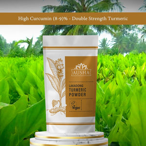 Ausha Lakadong Turmeric Root Powder 500G - 8-9% Curcumin - 1* GREAT TASTE AWARD 2025 - Joint Pain Relief - Use in Cooking, Turmeric Latte Powder, Tea - GREAT TASTE PRODUCER