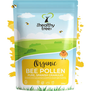 Organic Bee Pollen by Thehealthytree Company in Recyclable Packaging - Raw, Spanish Bee Pollen Granules 250G