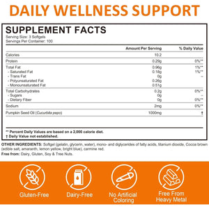 Pumpkin Seed Oil Capsules 1000Mg per Serving - 300 Softgels for Hair & Urinary Support - 2-In-1 Formula, Rich in Zinc & Omega Fatty Acids - Easy-To-Swallow, Vegan