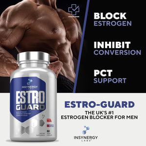 Estro Guard Estrogen Blocker for Men (Highest Dosage) anti Estrogen Tablets PCT Supplements | Muscle Building Supplements, Aromatase Inhibitor, Indole 3 Carbinol Stinging Nettle 60 Vegan Capsules