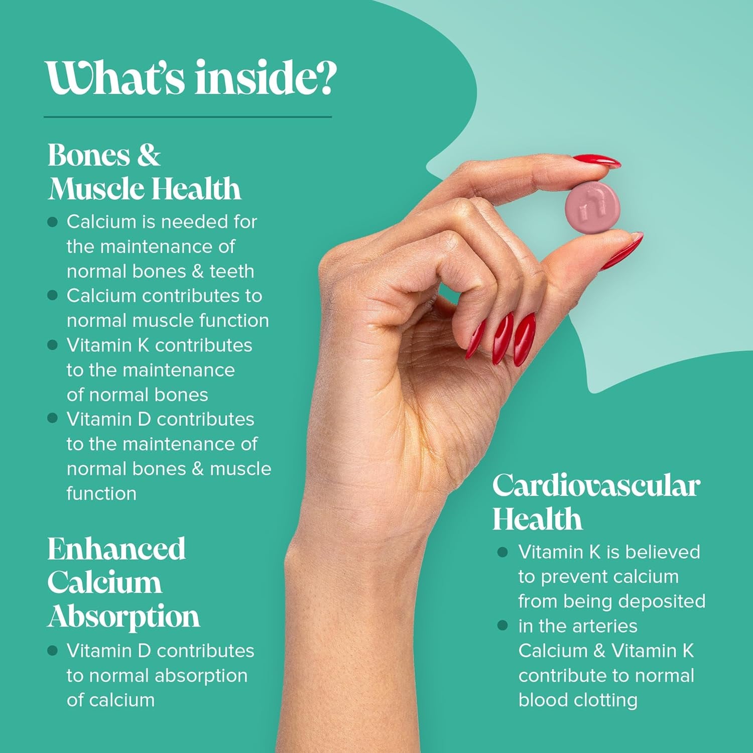 Calcium Gummies - 1 Month Supply - Vegetarian Formula with 400Mg Calcium, Vitamin D3 K2 (MK7) - Healthy Muscles and Bones - Alternative to Tablets & Vitamin D Tablets - Novomins