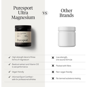 Puresport Ultra Magnesium (90 Capsules) | Supports Recovery & Sleep | Boosts Cardiovascular Health | Maintains Electrolyte & Endurance | Reduces Fatigue | Informed Sport Certified