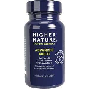 Higher Nature - Advanced Multi - Multi Vitamins Supplements - 26 Essential Vitamins, Minerals & Live Bacteria - 180 Tablets