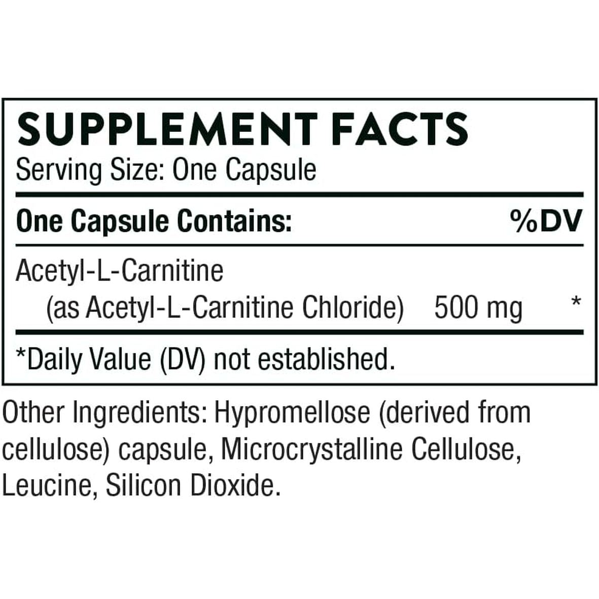 Thorne Acetyl-L-Carnitine - 500 Mg - 60 Capsules