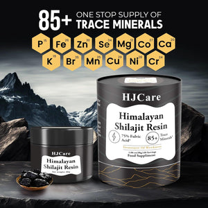 HJCARE Himalayan Shilajit Resin 30G - 100% Pure Gold Grade for Men & Women, 60 Servings for Energy Boost & Immune Support, 75%+ Fulvic Acid & Vitality Booster