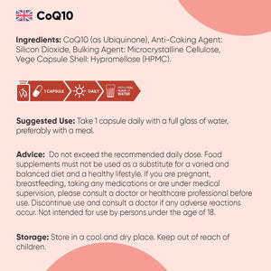 Coq10 Supplement 200Mg | 120 Vegan Co Enzyme Capsules | 4 Months Supply | Ubiquinone Form | High Absorption Coq10 Supplements | Made in Britain | Non-Gmo & Magnesium Stearate Free