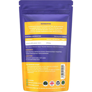 Berberine HCL Supplement 295Mg - 60 Capsules - High Strength Berbarine - MOBU UK Made