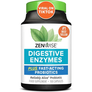 Zenwise Health Digestive Enzymes + Probiotics for Gut Health - 100 Count