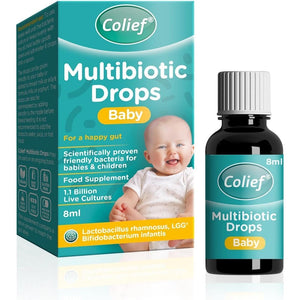 Colief Multibiotic Drops Baby| 2 Probiotic Strains Lactobacillus Rhamnosus &Bifidobacterium Infantis | Suitable from Birth |1.1 Billion Live Cultures for Newborns | 8Ml (1)