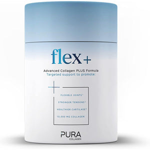 Pura Powdered Collagen Supplement (Flex +) | Hydrolysed Collagen Peptides with Vitamin C & Manganese | 284G (28 Servings)
