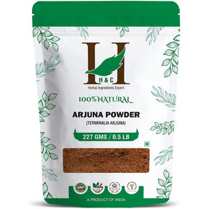 H&C Herbal Ingredients Expert 100% Natural Arjuna Chhal/Bark Powder - 227G | Terminalia Arjuna