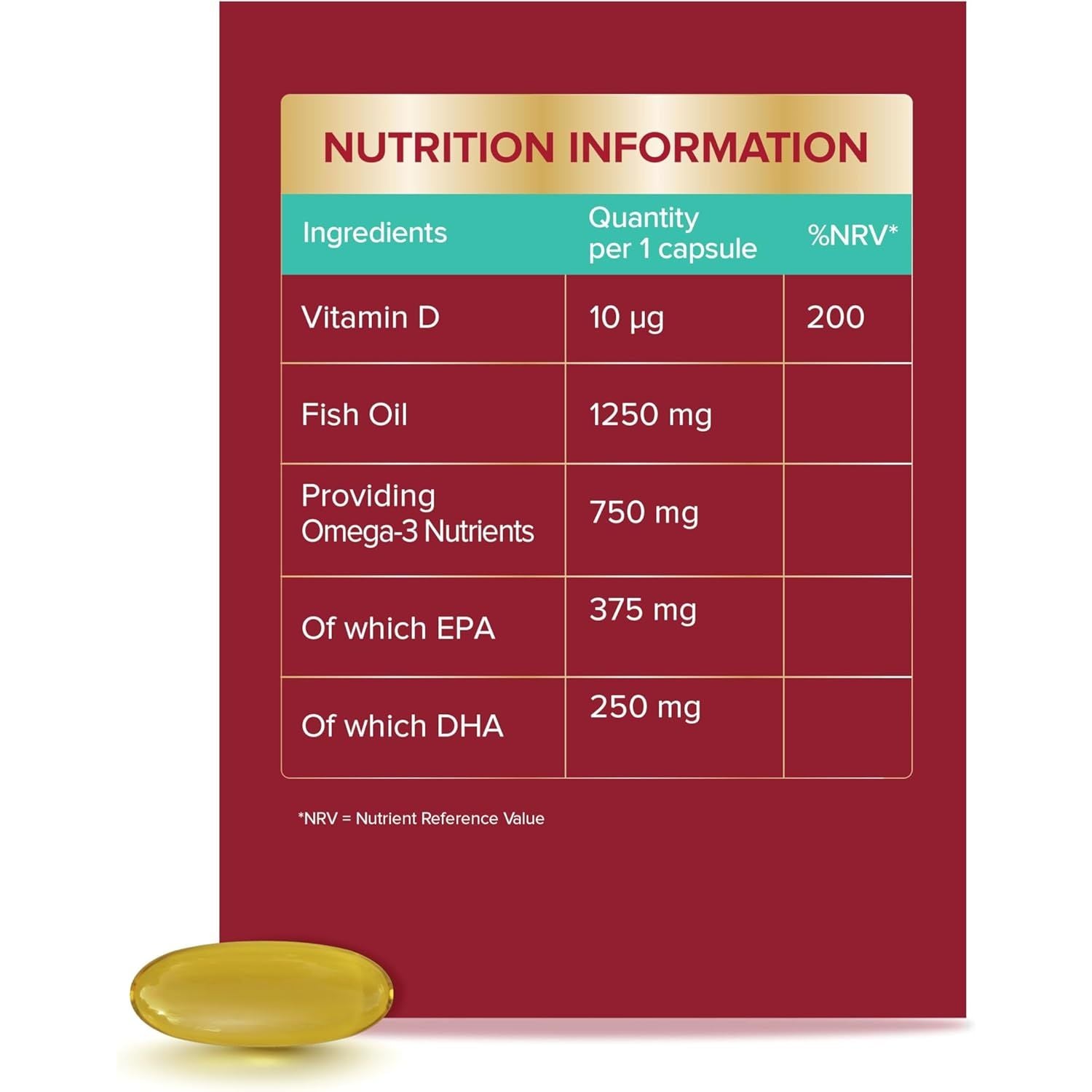 Seven Seas Omega-3 Fish Oil, Extra Strength, Omega 3 plus Vitamin D for Whole Body Healthplus, 30 One-A-Day Capsules, 1 Month Supply