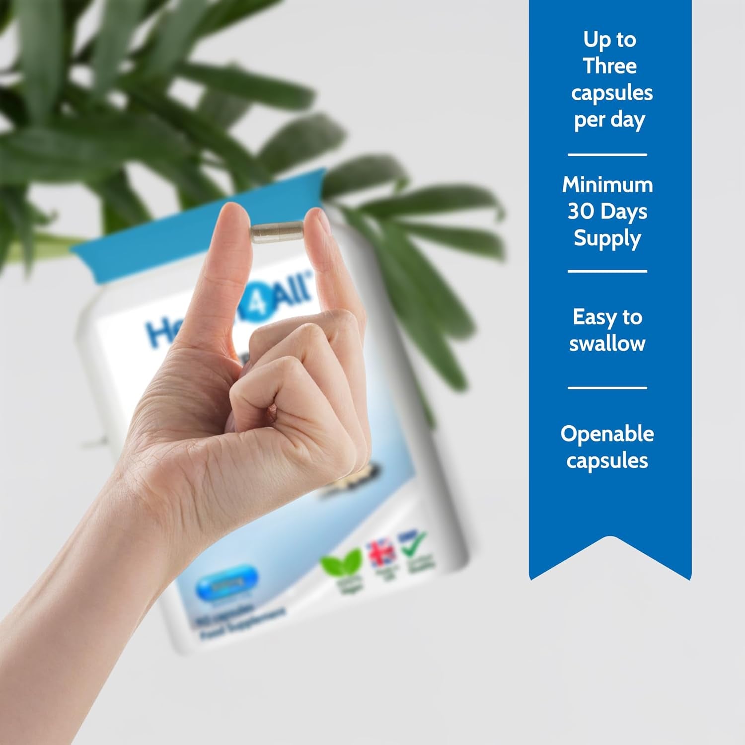 Health4All Slippery Elm 300Mg 90 Capsules, Digestive Health & Acid Reflux Support. Vegan Digestive Support Supplement, Slippery Elm Inner Bark Powder, Stomach Soothe, Gluten Free | Made in UK