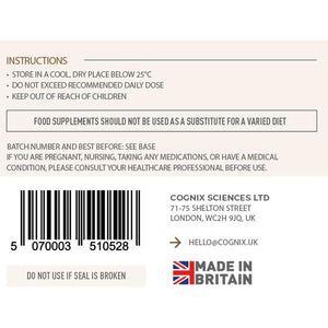 High Potency Lions Mane Supplement 12,000Mg with Zinc for Normal Cognitive Function & Cell Protection - Maximum Strength Organic Lions Mane - 30% Polysaccharides - UK Made 60 Capsules (30 Servings)