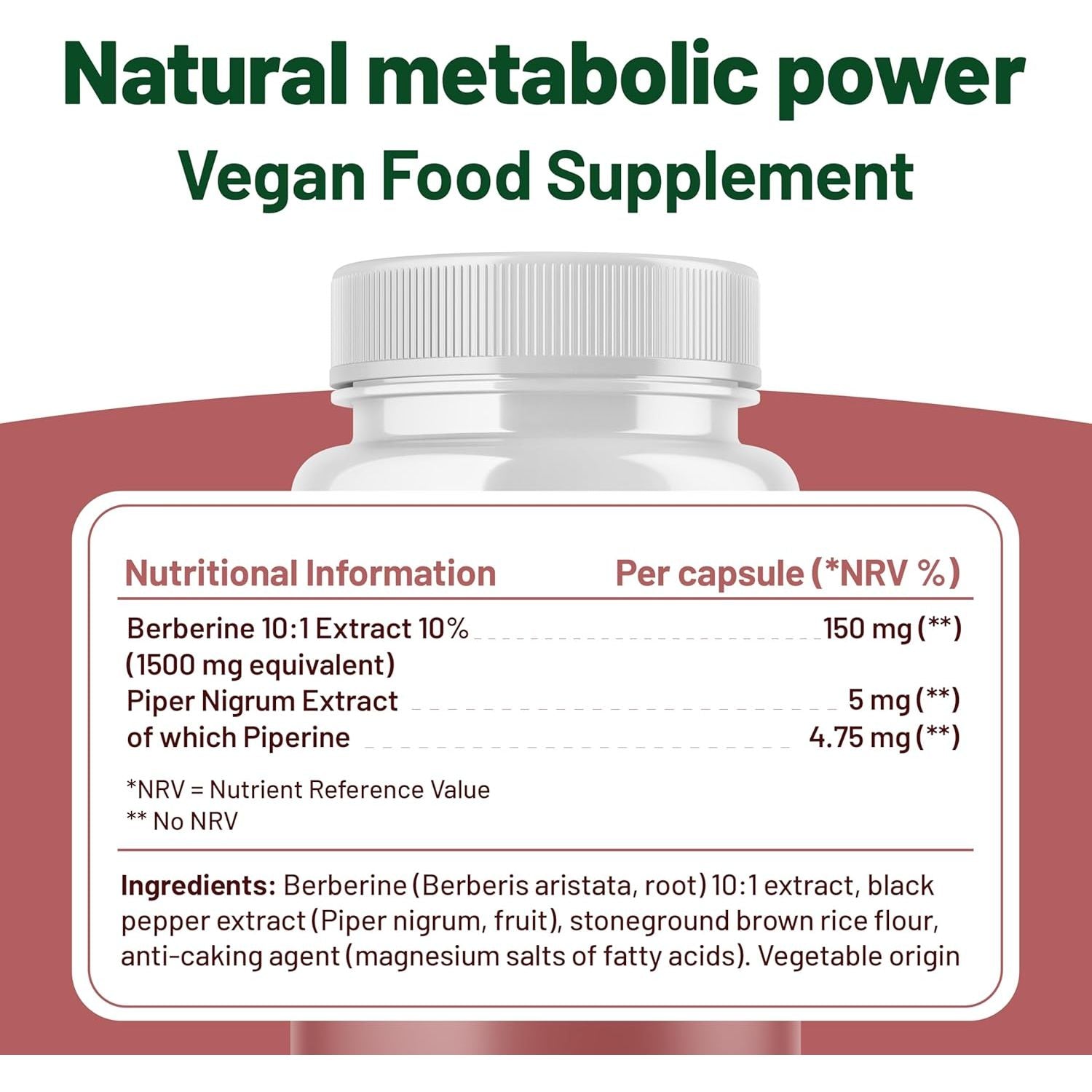 Berberine High Strength 1500Mg - Berberine Supplement with Black Pepper, 60 Capsules 2 Months Supply - Weight Management, Heart Health and Blood Sugar Control, Made in the UK (60 Capsules)