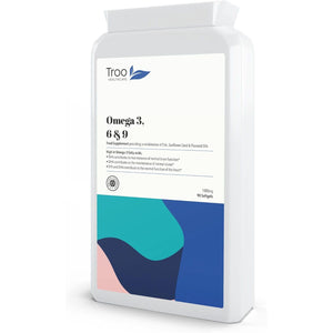 Troo Health Care Omega 3 6 9 Fish Oil 1000Mg 90 Softgel Capsules - Essential Fatty Acids Including EPA, DHA & ALA for Daily Brain, Vision, Heart, Cholesterol, Pregnancy Support