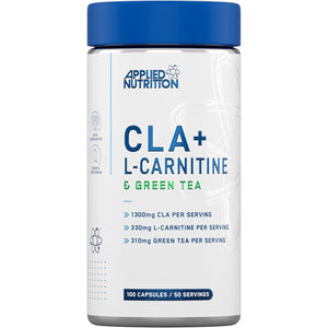 Applied Nutrition CLA + L-Carnitine & Green Tea - Fat Burner for Weight Loss, Energy & Metabolism Support (100 Capsules / 50 Servings)