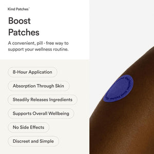 Kind Patches | Boost Patches | Daily Energy & Immune Function Support | Botanical Plant-Based Formula with Vitamins D3, a & B5 | 30 Vegan Patches
