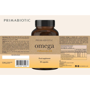 Primabiotic Omega 3 – High Strength Fish Oil Capsules | Pure Omega-3 Fish Oil for Heart, Brain & Joints | Premium EPA & DHA | Supports Heart Health, Cognitive Function & Joint Mobility