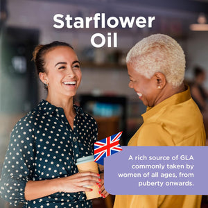 Starflower Oil 1,000Mg (90 Capsules) | Healthspan | Richest Source of Gamma-Linolenic Acid (GLA) | Women'S Health | 207Mg GLA & 131Mg Omega 9 Fatty Acids per Capsule | Vegan