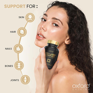 Advanced Collagen Complex | Made in the UK | Hydrolysed Collagen Supplements for Women & Men Enhanced with High Absorption Hair Skin and Nails Vitamins A, C & E | 180 Capsules