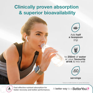 Betteryou Magnesium Glycinate, Citrate & Malate Supplement | 1942Mg Magnesium Max Powder - Unflavoured, 3-In-1 Powder 375Mg Elemental Absorbtion, Fast Absorbing, Fast Acting & Easy to Use