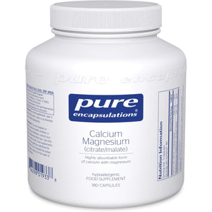 Pure Encapsulations Calcium Magnesium (Citrate/Malate) - Mineral Combination for Bones, Muscles and Nerves - 180 Capsules