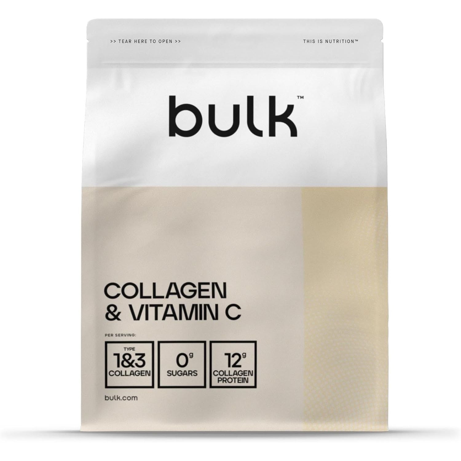 Bulk Collagen Powder with Peptides and Vitamin C, Hydrolysed Bovine Collagen, High Protein Supplement Daily Use in Smoothies, Shakes and Recipes, Joint and Skin Routine, Orange, Easy Mixing 500G