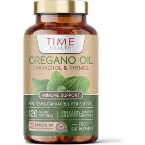 Oregano Oil - 120 Softgels - Vegan & Carrageenan-Free - 125Mg Carvacrol per Softgel - Contains Thymol - UK Made - Zero Additives (120 Softgel Bottle)