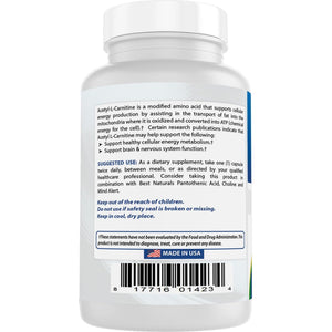 Best Naturals Acetyl L-Carnitine 1000 Mg 60 Capsules