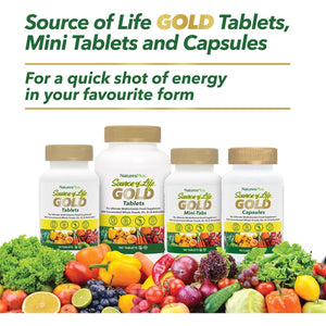 Naturesplus Source of Life Gold Capsules - Whole Food Based Multivitamin for Men and Women, Energy, Immune, Focus - Gluten Free, Vegan - 90 Capsules