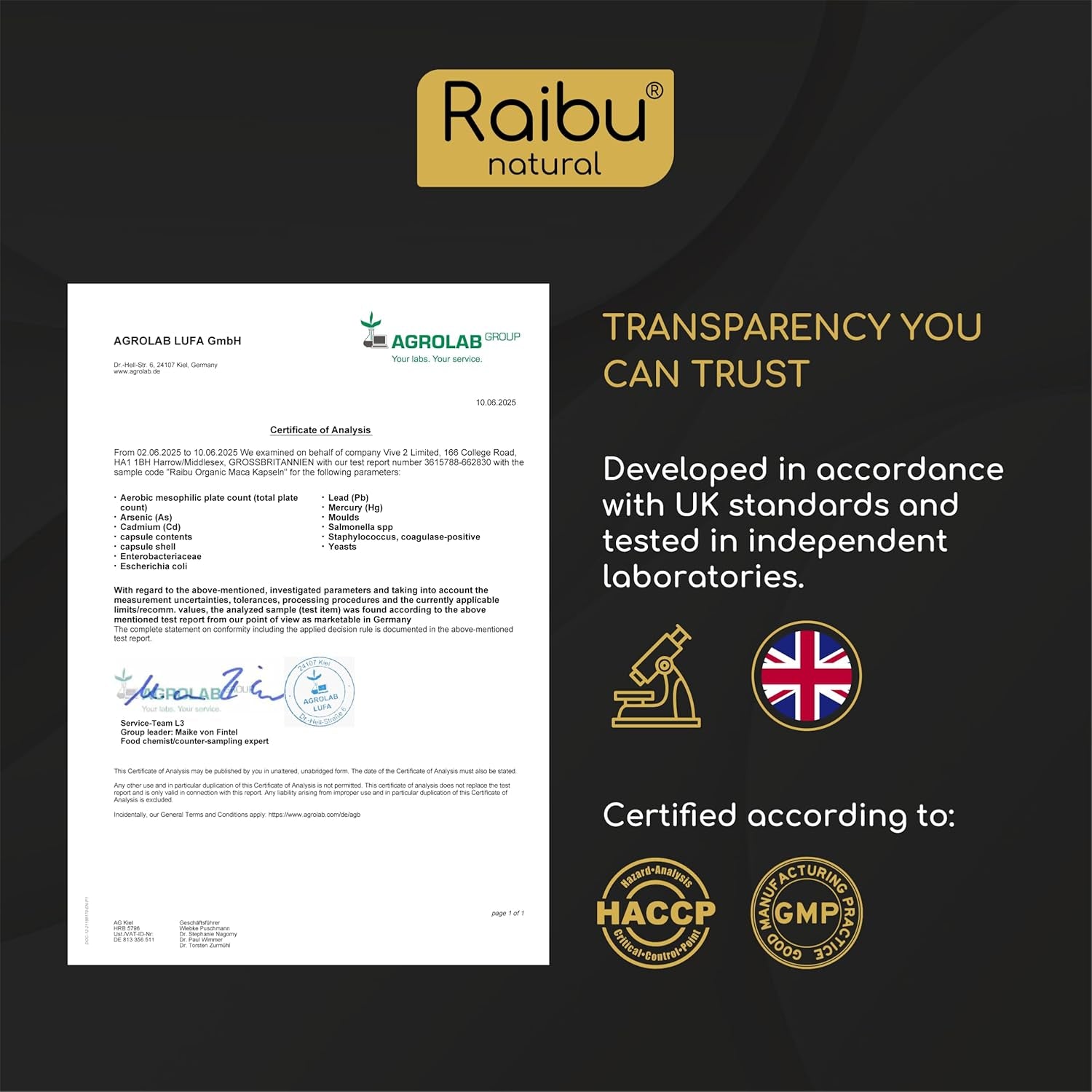 Organic Black Maca Root Capsules - High Strength Peruvian Maca Root (No Extract, Whole Root) - 3200Mg Daily Dose, 180 Vegan Capsules - with Vitamin C from Acerola - UK Quality Standards