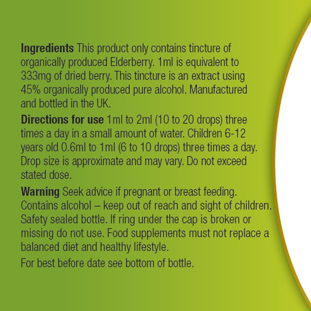 Organic Herbal Remedies 100Ml Elderberry Tincture
