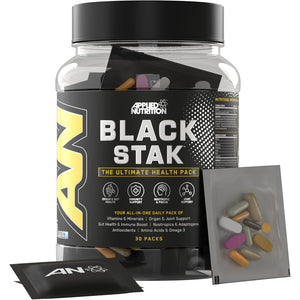Applied Nutrition Black Stak - Complete Performance Complex - 30 All-In-One Sachets for Health and Immune Support with Multivitamins Antioxidants Aminos Minerals Enzymes and More