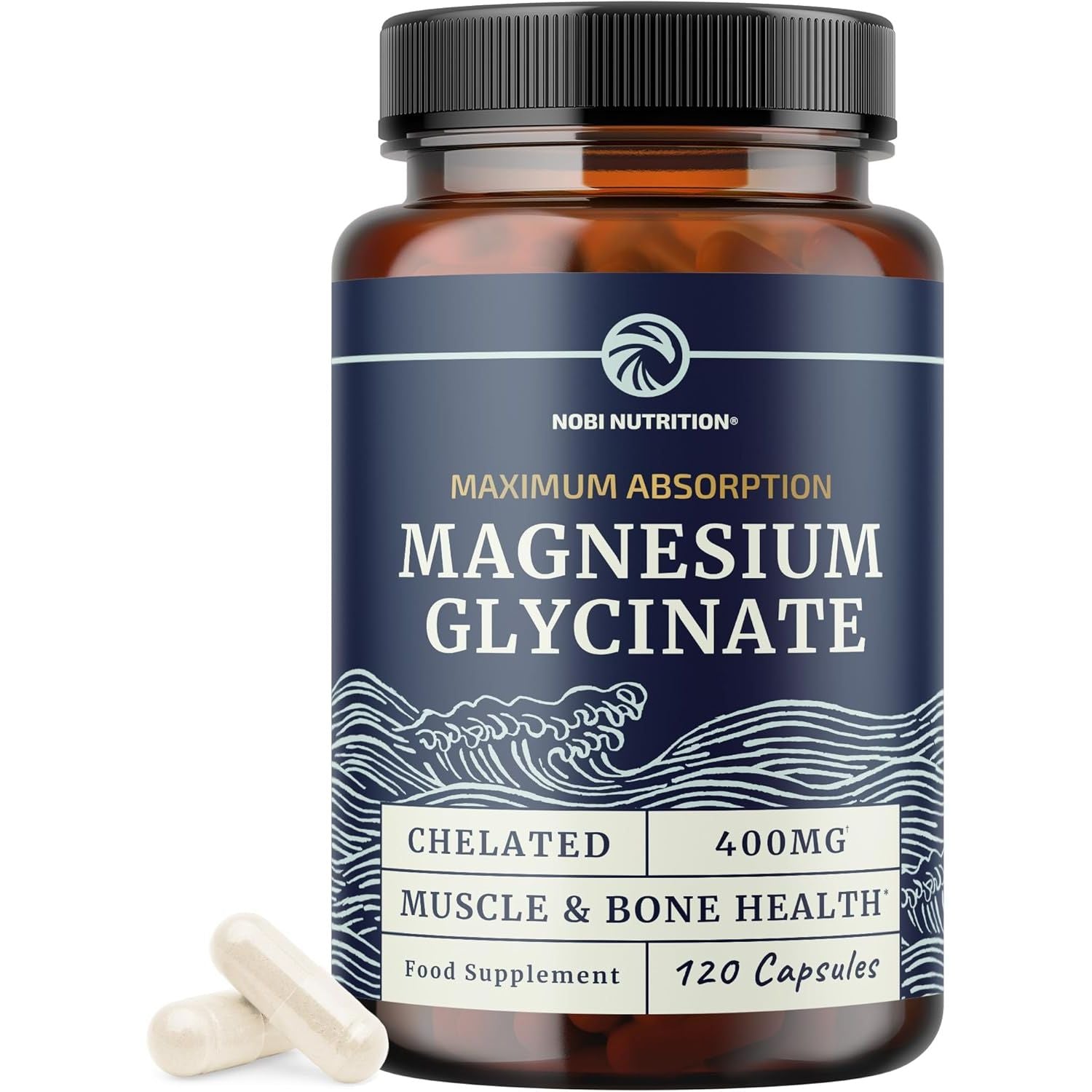 Magnesium Glycinate 400Mg | Chelated Bisglycinate for Muscle Relaxation, Bones, Heart, Nerve, Sleep & Calm Support for Women & Men | High Absorption Magnesium Chelate Supplement | 120 Capsules
