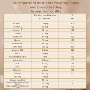 Fertilovit® For2 plus DHA | Premium Prenatal Supplement for Pregnancy and Breastfeeding | Complete Care with DHA and Choline for Brain and Eye Development | 60 Capsules | 1-Month Pack (One Size)