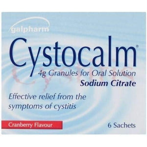 Set of 2 Pack Cystitis Relief from Burning Pain, Cystocalm 12 Sachets 4G Granules Cranberry