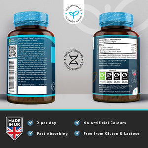 Highest Strength Omega 3 Fish Oil 2000Mg - Providing 1000Mg EPA & 400Mg DHA per Serving - Sustainably Sourced & Contaminant Free - Made in the UK by Nutravita