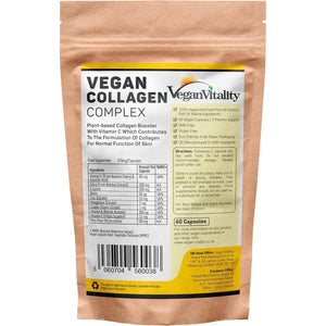 Vegan Collagen with Biotin, Lysine, Bamboo Silica, Zinc, Vitamin C, E & A. Collagen Supplements for Women 2 Months Supply. for Hair, Nails, Joints & Bones.