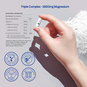 The Intelligent Health Magnease Magnesium, 1800 MG Super Strength - Triple Complex with Magnesium Gylcinate, Malate & Citrate (180)