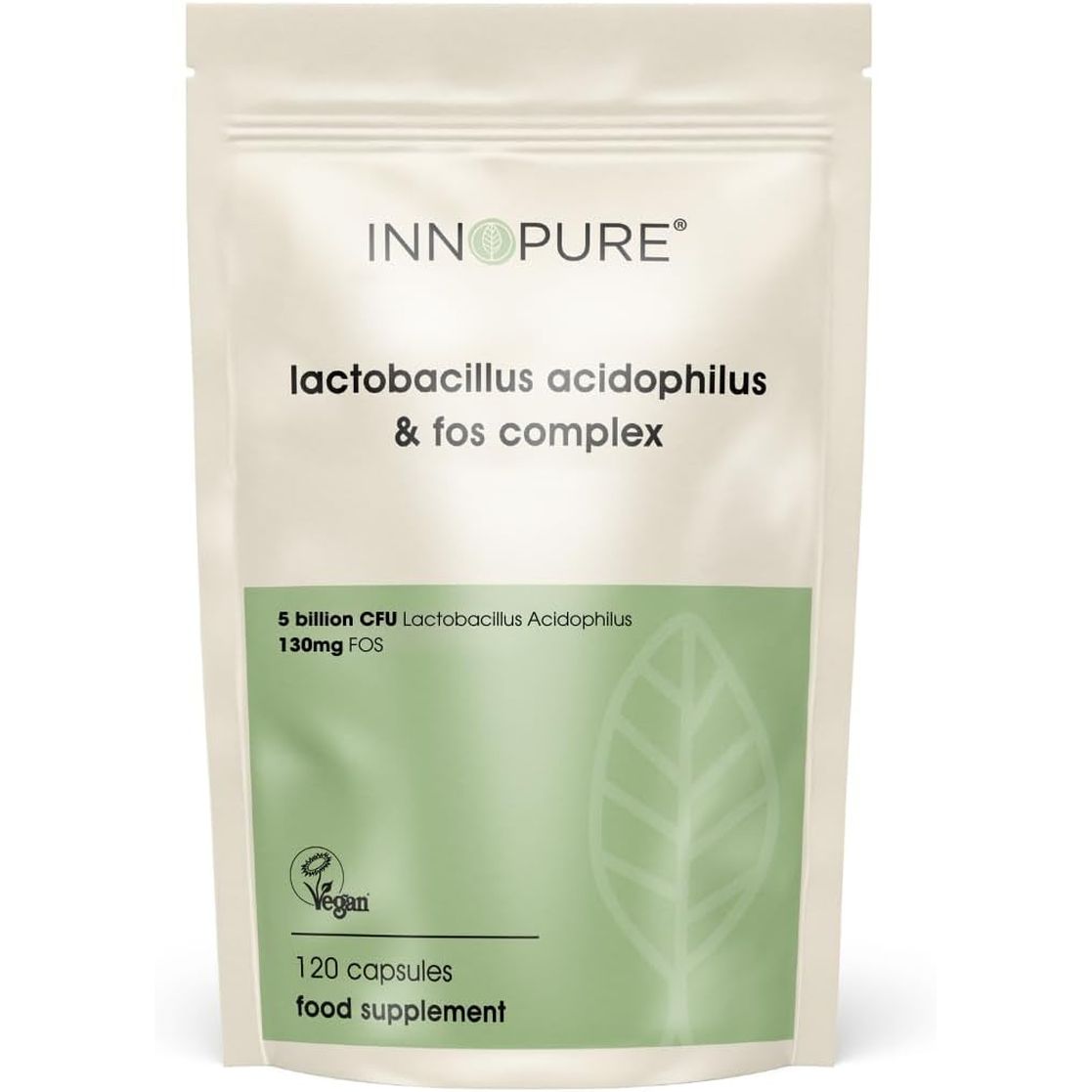 INNOPURE Acidophilus Probiotic & Prebiotic Supplements 120 Capsules (Pure-Fill) No Fillers or Binders - Lactobacillus Acidophilus Complex for Gut & Digestive Health, 5 Billion CFU - UK Made