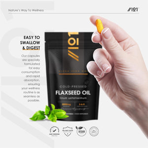 Flaxseed Oil 2000Mg – 90 Vegan Softgels – Cold-Pressed with Omega 3-6-9 – Pure & Potent Linum Usitatissimum - Resealable and Recyclable Pouch by Alpha01
